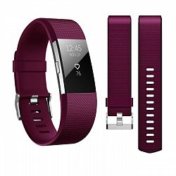 Soft TPU Silicone Replacement Sport Band Fitness Strap Compatible for Fitbit Charge 2 - Small / Maroon