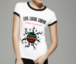 Live. Laugh. Liquor T-shirt - Large / White
