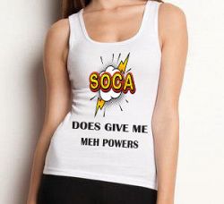 Soca Does Give Me Meh Powers T-shirt - Small / Berry
