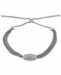Diamond Pave Multi-Layer Bolo Bracelet (3/4 ct. t. w. ) in Sterling Silver