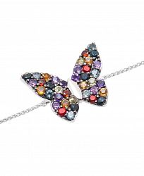Multi-Gemstone Butterfly Bolo Bracelet (7/8 ct. t. w. ) in Sterling Silver