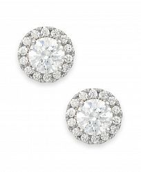 Diamond Round Halo Stud Earrings in 14k White Gold (1/2 ct. t. w. )