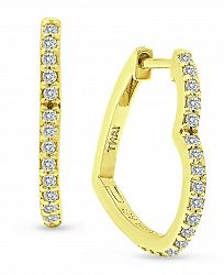 Giani Bernini Cubic Zirconia Small Heart Hoop Earrings in 18k Gold-Plated Sterling Silver, Created for Macy's