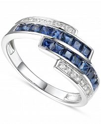 Sapphire (1 ct. t. w. ) & Diamond (1/6 ct. t. w) Statement Ring in 14k White Gold