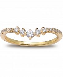 Giani Bernini Cubic Zirconia V Band in 18k Gold-Plated Sterling Silver, Created for Macy's