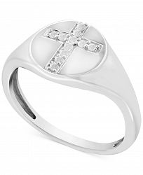 Diamond Cross Ring (1/10 ct. t. w. ) in Sterling Silver