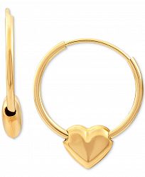 Children's Heart Hoop Earrings in 14k Gold