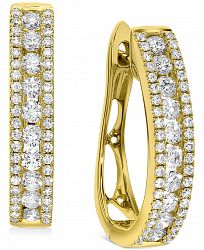 Diamond Oval Hoop Earrings (1 ct. t. w. ) in 10k Gold