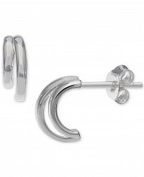 Giani Bernini Double Row Half Hoop Earrings in Sterling Silver, Created for Macy's