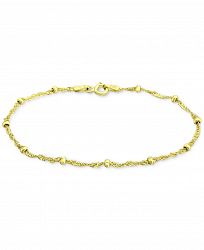 Giani Bernini Beaded Singapore Link Chain Bracelet in 18k Gold-Plated Sterling Silver, Created for Macy's