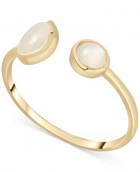 Moonstone Cuff Ring in 14k Gold-Plated Sterling Silver