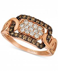 Le Vian Chocolate Diamond (3/8 ct. t. w. ) & Nude Diamond (1/4 ct. t. w. ) Chain Link Ring in 14k Rose Gold
