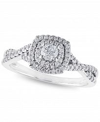 Diamond 3/8 ct. t. w. Halo Engagement Ring in 14k White Gold