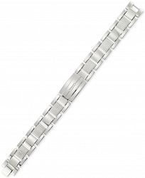 Legacy for Men by Simone I. Smith Crystal Accent Textured Link Bracelet in Stainless Steel