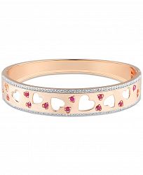 Ruby (1/2 ct. t. w. ) & White Topaz (1 ct. t. w. ) Cut-Out Heart Bangle Bracelet in 18k Rose Gold-Plated Sterling Silver