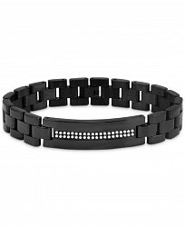 Men's Diamond Double Row Link Bracelet (1/2 ct. t. w. ) in Black Ion-Plated Stainless Steel