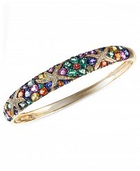 Watercolors by Effy Multicolor Sapphire (7-5/8 ct. t. w. ) and Diamond (1/4 ct. t. w. ) Starfish Bangle in 14k Gold, Created for Macy's