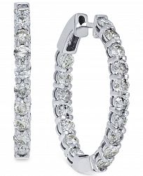 Diamond Hoop Earrings in 14k White Gold (4 ct. t. w. )