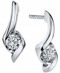 Sirena Diamond Twist Drop Earrings (1/5 ct. t. w. ) in 14k White Gold