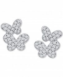 Giani Bernini Cubic Zirconia Butterfly Stud Earrings in Sterling Silver, Created for Macy's