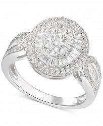 Diamond Oval Cluster Statement Ring (1 ct. t. w. ) in 14k White Gold