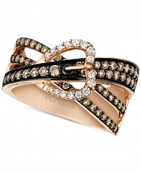 Le Vian Chocolatier Gladiator Weave Diamond Belt Buckle Ring (9/10 ct. t. w. ) in 14k Rose Gold