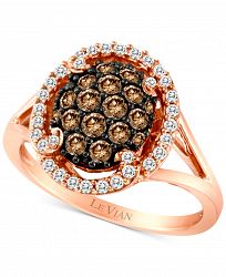 Le Vian Chocolatier Diamond Halo Cluster Ring (3/4 ct. t. w. ) in 14k Rose Gold