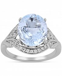 Enchanted Disney Fine Jewelry Aquamarine (4-1/2 ct. t. w. ) & Diamond (1/4 ct. t. w. ) Elsa Ring in 14k White Gold