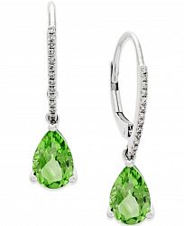 Peridot (2-1/2 ct. t. w. ) and Diamond Accent Drop Earrings in 14k White Gold