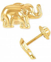 Elephant Stud Earrings in 10k Gold
