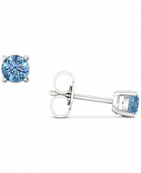Forever Grown Diamonds Lab-Created Blue Diamond Solitaire Stud Earrings (1/2 ct. t. w. ) in Sterling Silver