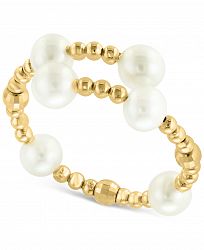 Effy Cultured Freshwater Pearl (4-1/2mm) Beaded Coil Ring in 14k Gold