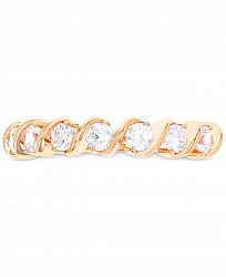 Cubic Zirconia Seven Stone S-Curve Ring in 14k Gold-Plated Sterling Silver