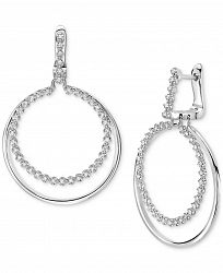 Diamond Double Circle Leverback Earrings (1/2 ct. t. w. ) in 14k White Gold