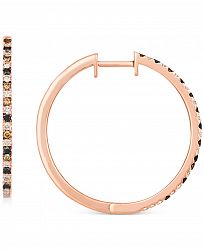 Le Vian Multicolor Diamond Medium Hoop Earrings (5/8 ct. t. w. ) in 14k Rose Gold