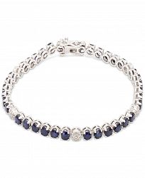 Blue Sapphire (10 ct. t. w. ) & White Sapphire (1/4 ct. t. w. ) Tennis Bracelet in Sterling Silver
