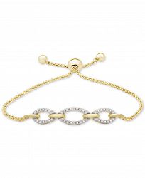 Diamond Chain Link Bolo Bracelet (1/10 ct. t. w. ) in 14k Gold-Plated Sterling Silver