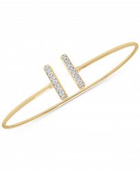 Wrapped Diamond Bar Cuff Bangle Bracelet (1/10 ct. t. w. ) in 14k Gold, Created for Macy's