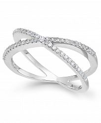 wrapped Diamond Crossover Ring in 10k White or Yellow Gold (1/4 ct. t. w. ), Created for Macy's
