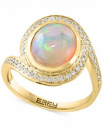 Effy Ethiopian Opal (1-3/4 ct. t. w. ) & Diamond (1/4 ct. t. w. ) Swirl Ring in 14k Gold