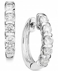 Channel-Set Diamond Hoop Earrings in 14k White Gold (1 ct. t. w. )