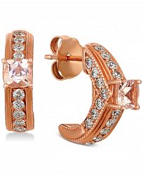 Le Vian Peach & Nude Peach Morganite (3/8 ct. t. w. ) & Nude Diamond (3/4 ct. t. w. ) Hoop Earrings in 14k Rose Gold