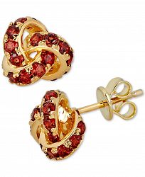 Rhodolite Garnet Love Knot Stud Earrings (4 ct. t. w. ) in 14k Gold-Plated Sterling Silver