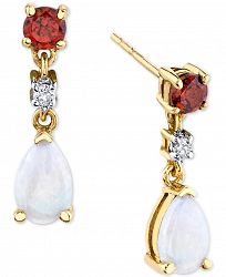 Multi-Gemstone (3/4 ct. t. w. ) & Diamond Accent Drop Earrings in 14k Gold