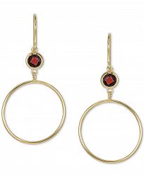 Rhodolite Garnet Bezel Circle Drop Earrings (2 ct. t. w. ) in 14k Gold-Plated Sterling Silver