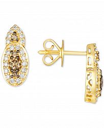 Le Vian Nude Diamond (1/3 ct. t. w. ) & Chocolate Diamond (1/4 ct. t. w. ) Stud Earrings in 14k Gold