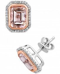 Effy Morganite (3-1/3 ct. t. w. ) & Diamond (1/5 ct. t. w. ) in 14k Rose & White Gold