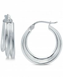 Giani Bernini Small Triple Hoop Earrings in Sterling Silver, 18mm, Created for Macy's