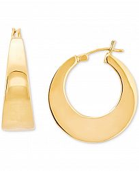 Polished Graduated Round Hoop Earrings in 14k Gold