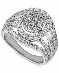 Diamond Oval Cluster Halo Ring (2 ct. t. w. ) in 14k White Gold